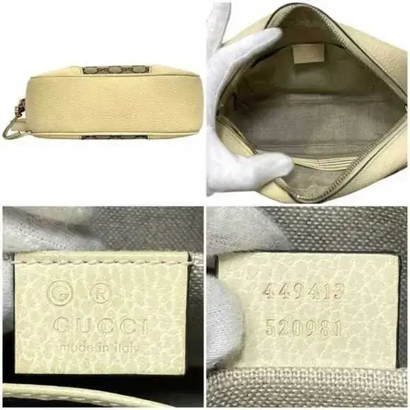 GUCCI Authentic Cream Leather Shoulder Bag - Picture 4 of 11